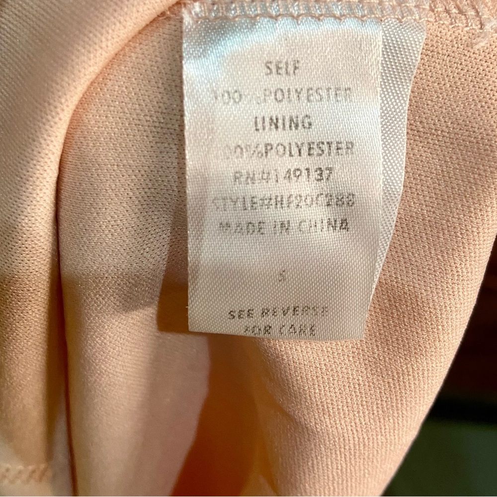 Hyfve Swiss Dot Wrap Dress Blush Peach Pink Ruffle Midi Sleeveless Size Small 💕 - Picture 3 of 6